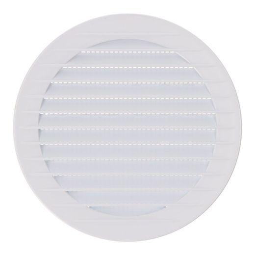 Rejilla Ventilación Redonda Empotrable Con Mosquitera Ø120Mm Abs Blanca