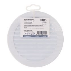 Rejilla Ventilación Redonda Empotrable Con Mosquitera Ø120Mm Abs Blanca