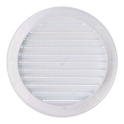 Rejilla Ventilación Redonda Empotrable Con Mosquitera Ø120Mm Abs Blanca