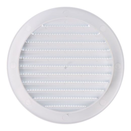 Rejilla Ventilación Redonda Empotrable Con Mosquitera Ø120Mm Abs Blanca