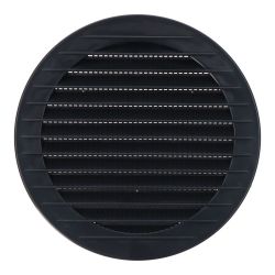 Rejilla Ventilación Redonda Empotrable Con Mosquitera Ø120Mm Abs Gris Antracita