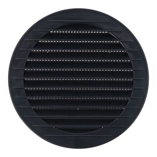 Rejilla Ventilación Redonda Empotrable Con Mosquitera Ø120Mm Abs Gris Antracita