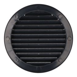 Rejilla Ventilación Redonda Empotrable Con Mosquitera Ø120Mm Abs Gris Antracita