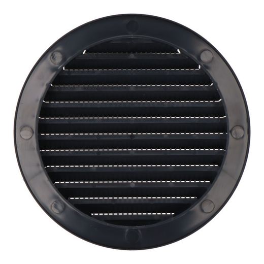 Rejilla Ventilación Redonda Empotrable Con Mosquitera Ø120Mm Abs Gris Antracita