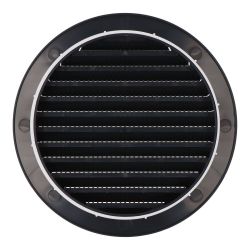 Rejilla Ventilación Redonda Empotrable Con Mosquitera Ø125Mm Abs Gris Antracita