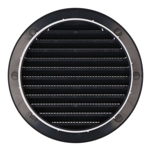 Rejilla Ventilación Redonda Empotrable Con Mosquitera Ø125Mm Abs Gris Antracita
