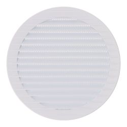 Rejilla Ventilación Redonda Empotrable Con Mosquitera Ø150Mm Abs Blanca