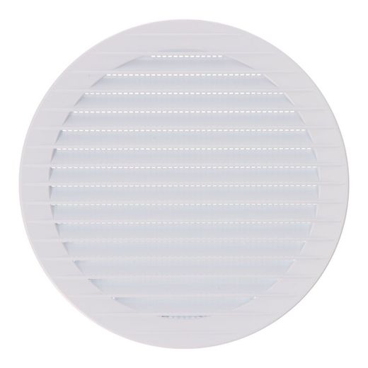 Rejilla Ventilación Redonda Empotrable Con Mosquitera Ø150Mm Abs Blanca