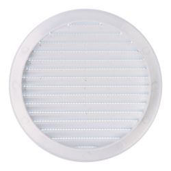 Rejilla Ventilación Redonda Empotrable Con Mosquitera Ø150Mm Abs Blanca