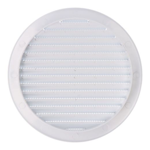 Rejilla Ventilación Redonda Empotrable Con Mosquitera Ø150Mm Abs Blanca