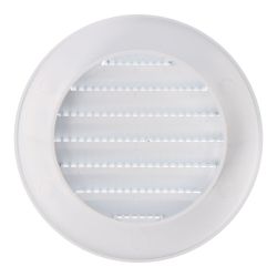 Rejilla Ventilación Redonda Empotrable Con Mosquitera Ø70Mm Abs Blanca