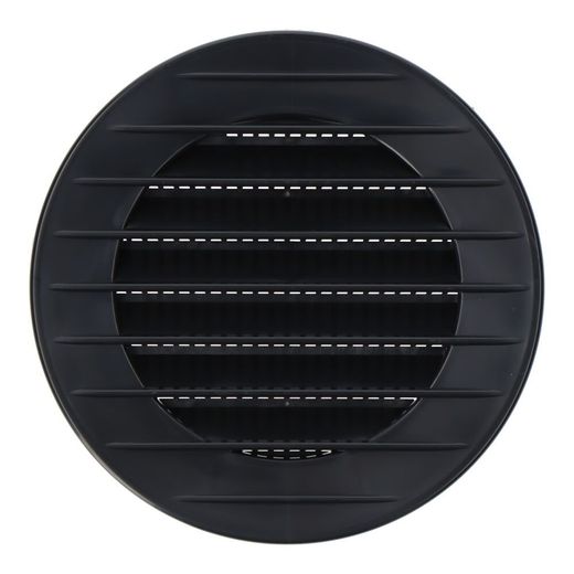 Rejilla Ventilación Redonda Empotrable Con Mosquitera Ø70Mm Abs Gris Antracita