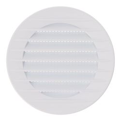 Rejilla Ventilación Redonda Empotrable Con Mosquitera Ø80Mm Abs Blanca