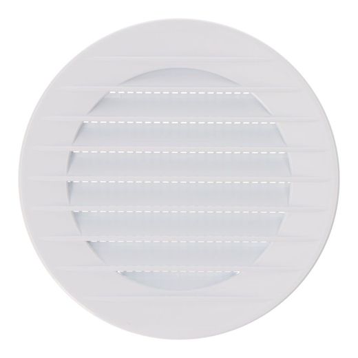 Rejilla Ventilación Redonda Empotrable Con Mosquitera Ø80Mm Abs Blanca