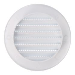 Rejilla Ventilación Redonda Empotrable Con Mosquitera Ø80Mm Abs Blanca