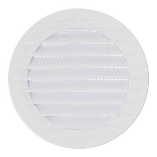 Rejilla Ventilación Redonda Empotrable Con Mosquitera Ø90Mm Abs Blanca