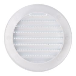 Rejilla Ventilación Redonda Empotrable Con Mosquitera Ø90Mm Abs Blanca