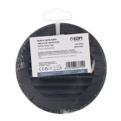 Rejilla Ventilación Redonda Empotrable Con Mosquitera Ø90Mm Abs Gris Antracita