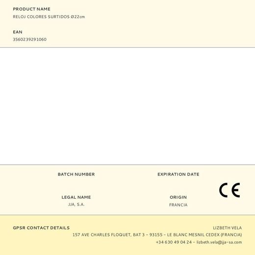 Reloj Colores Surtidos Ø22Cm