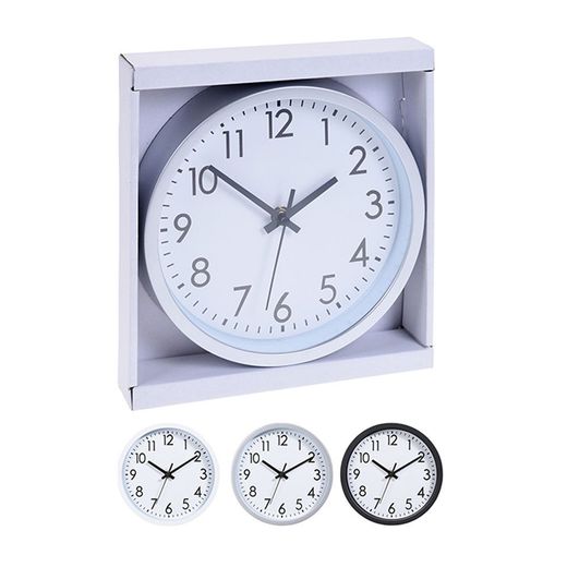 Reloj De Pared Redondo Colores Surtidos Con Fondo Blanco Ø20 X 3,8 Cm