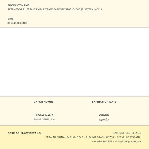 Retenedor Puerta Flexible Transparente 5203-0-000 (Blister) Inofix