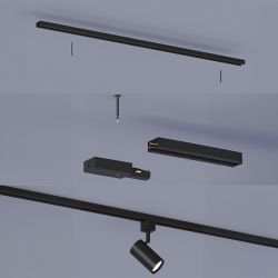 Riel De Extensión Easylink 2 Uds X 1 M Con Alimentación, Negro