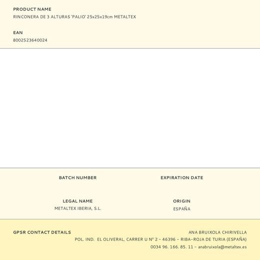 Rinconera De 3 Alturas Palio 25 X 25 X 19 Cm