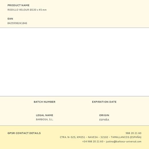 Rodillo Velour Ø220 X 45 Mm