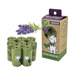 Rollo De 15 Bolsas Higiénicas Degradables Aroma Lavanda 33 X 22 Cm, 8 Uds