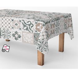 Rollo De Hule Antimanchas Cerámica Azul Gris 1,40 X 25 M