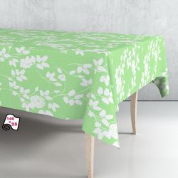 Rollo De Hule Mantel Hojas Verde Claro 1,40 X 25 M