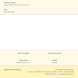 Rollo Mantel Hoja Silver, 1,40 X 20 M