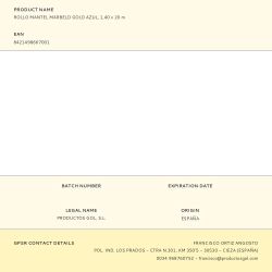 Rollo Mantel Marbeld Gold Azul 1,40 X 20 M