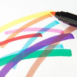 Rotuladores Base Agua De Punta De Pincel Colores Surtidos, Caja 24 Uds