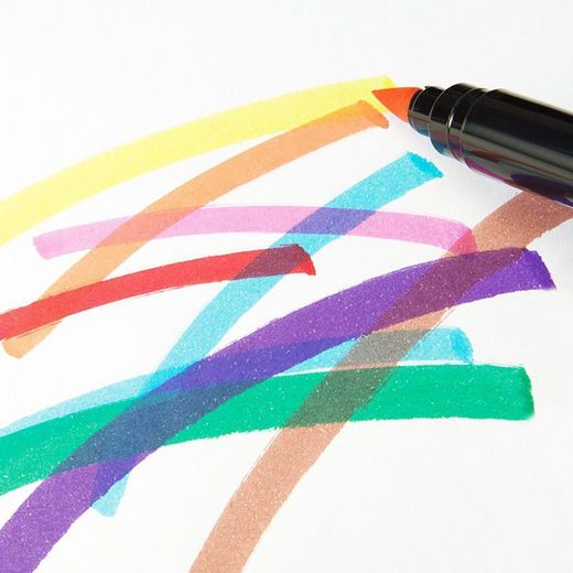 Rotuladores Base Agua De Punta De Pincel Colores Surtidos, Caja 24 Uds