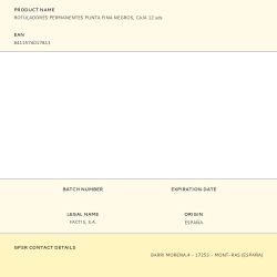 Rotuladores Permanentes Punta Fina Negros, Caja 12 Uds