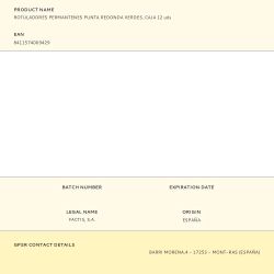 Rotuladores Permantenes Punta Redonda Verdes, Caja 12 Uds