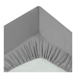 Sábana Ajustable Algodón Gris 90 X 190 Cm