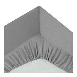 Sábana Ajustable Algodón Gris 90 X 190 Cm