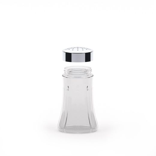 Salero De Cristal Con Tapón Cromado Modelo 1969