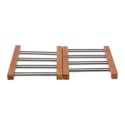 Salvamantel Extensible De Bambu E Inoxidable 35,2 X 22,2 X 2 Cm
