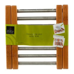 Salvamantel Extensible De Bambu E Inoxidable 35,2 X 22,2 X 2 Cm