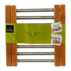 Salvamantel Extensible De Bambu E Inoxidable 35,2 X 22,2 X 2 Cm