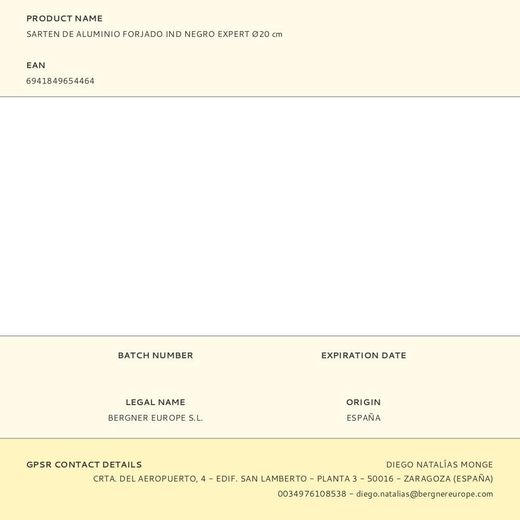 Sartén De Aluminio Forjado Inducción Negro Expert Ø20 Cm