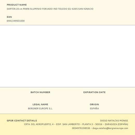 Sartén De Aluminio Forjado Inducción Toledo Ø20 Cm