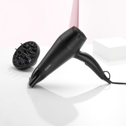 Secador De Pelo Con Difusor Negro Smooth 2000 W