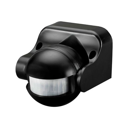 Sensor De Movimiento Con Regulador Noche/Dia Orientable 180° Ip44 Negro