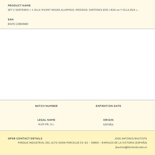 Set 2 Sartenes + 1 Olla, Vivant, Negra, Aluminio, Medidas: Sartenes Ø20 / Ø24 Cm Y Olla Ø24 Cm