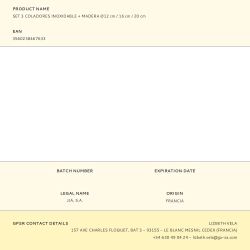 Coladores Acero Inoxidable +  Mango Madera Ø12 Cm / Ø16 Cm / Ø20 Cm, 3 Uds