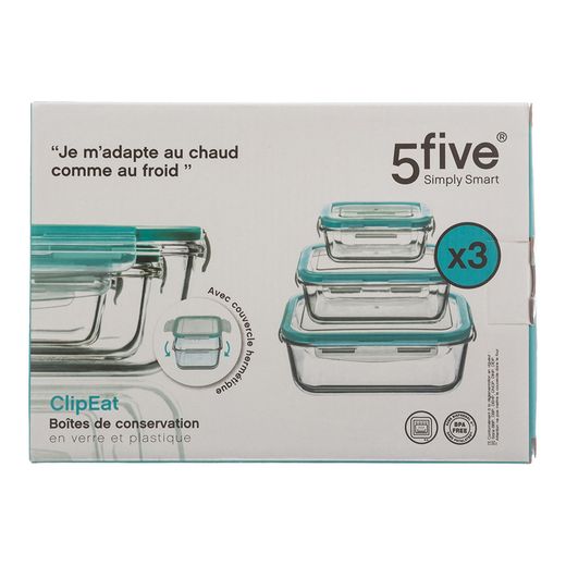 Set 3 Fiambreras De Cristal Tamaños Varios
